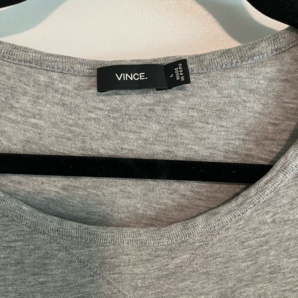 Vince men’s size large grey tshirt, small hole in the front